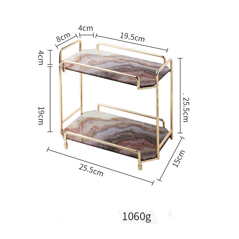 Nordic Ins Wind Cosmetic Storage Rack Skin Care Products Perfume Finishing Rack Bathroom Dressing Table Metal Bedroom null