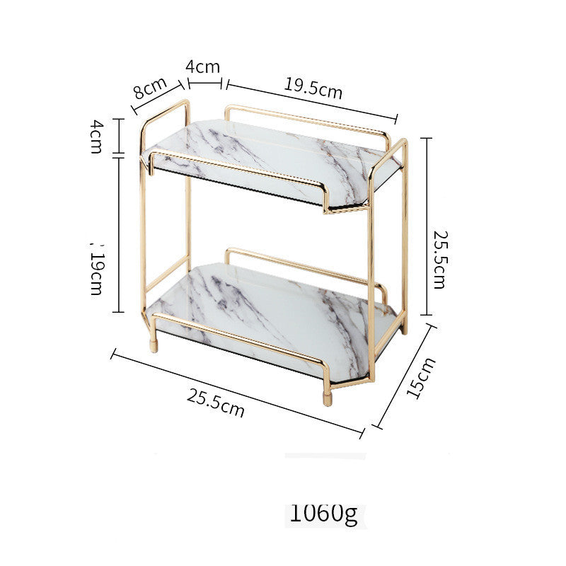 Nordic Ins Wind Cosmetic Storage Rack Skin Care Products Perfume Finishing Rack Bathroom Dressing Table Metal Bedroom null