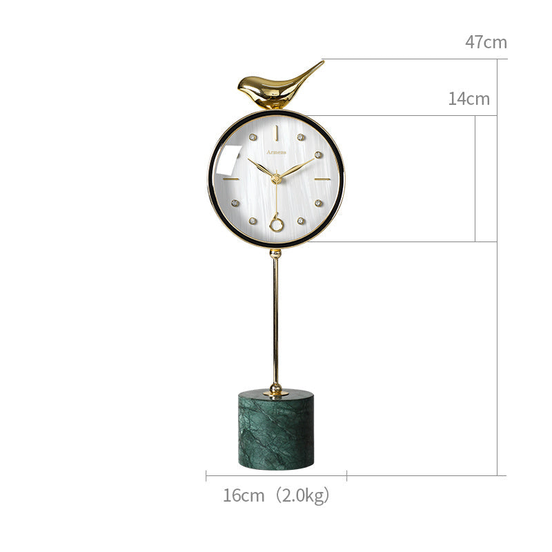 Nordic Marble Table Clock Ornaments Art Deco Table Clock Living Room Home Fashion Pendulum Table Clock Simple And Modern null
