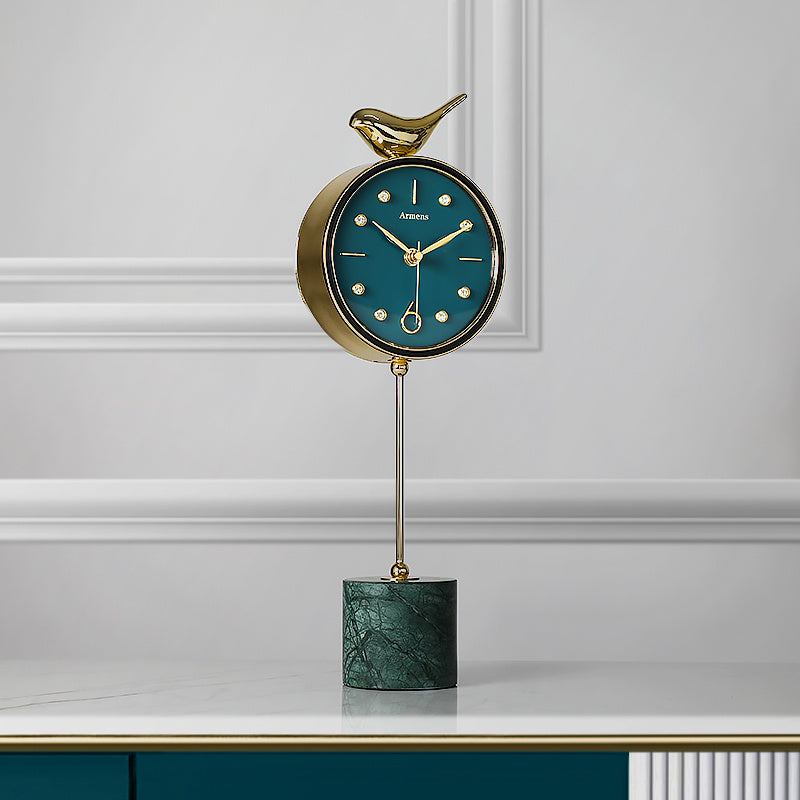Nordic Marble Table Clock Ornaments Art Deco Table Clock Living Room Home Fashion Pendulum Table Clock Simple And Modern null