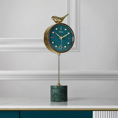 Nordic Marble Table Clock Ornaments Art Deco Table Clock Living Room Home Fashion Pendulum Table Clock Simple And Modern null