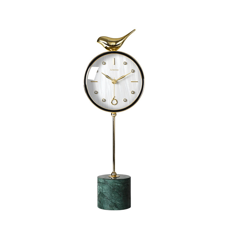 Nordic Marble Table Clock Ornaments Art Deco Table Clock Living Room Home Fashion Pendulum Table Clock Simple And Modern null