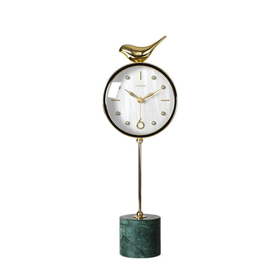 Nordic Marble Table Clock Ornaments Art Deco Table Clock Living Room Home Fashion Pendulum Table Clock Simple And Modern null