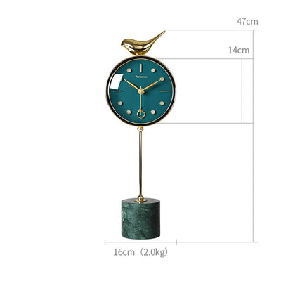 Nordic Marble Table Clock Ornaments Art Deco Table Clock Living Room Home Fashion Pendulum Table Clock Simple And Modern null