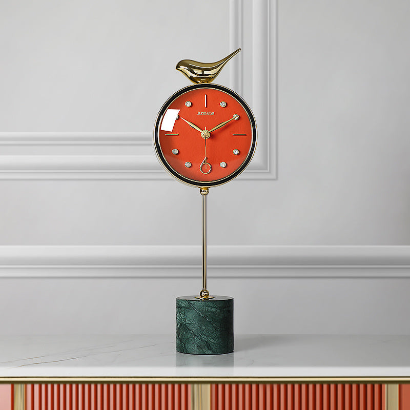 Nordic Marble Table Clock Ornaments Art Deco Table Clock Living Room Home Fashion Pendulum Table Clock Simple And Modern null
