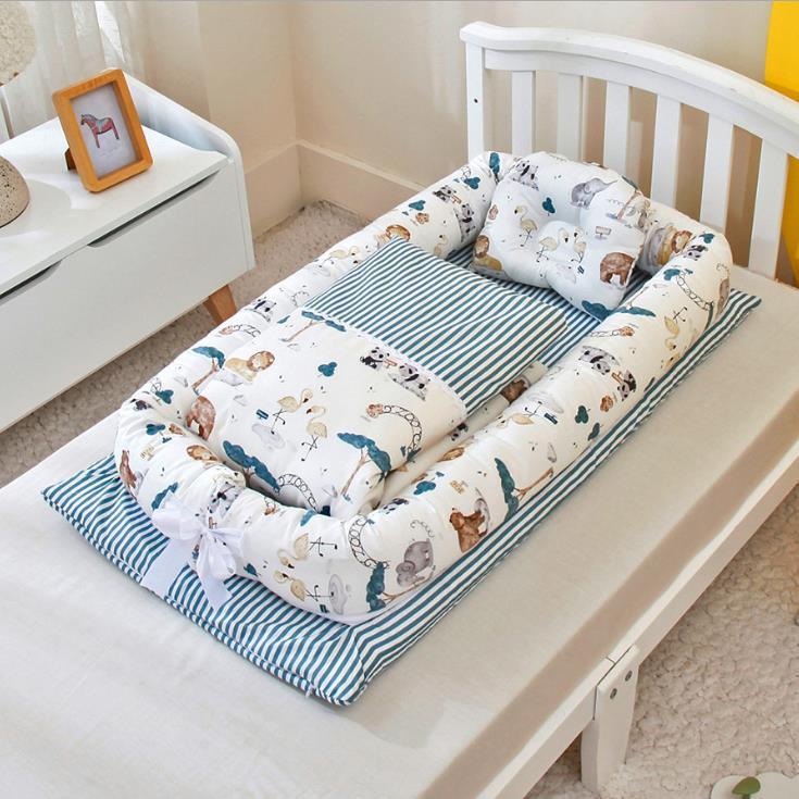 Crib Anti-pressure Newborn Foldable Portable Crib Middle Bed Baby Infant Mattress Bionic Travel Bed null