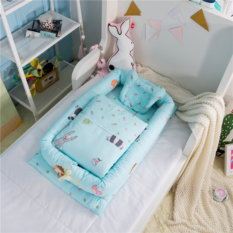 Crib Anti-pressure Newborn Foldable Portable Crib Middle Bed Baby Infant Mattress Bionic Travel Bed null