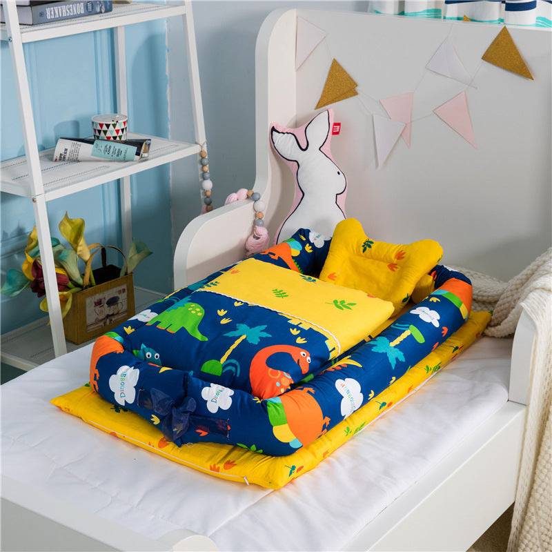Crib Anti-pressure Newborn Foldable Portable Crib Middle Bed Baby Infant Mattress Bionic Travel Bed null