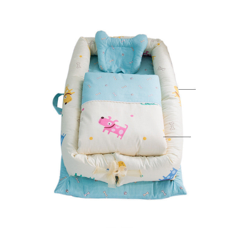 Crib Anti-pressure Newborn Foldable Portable Crib Middle Bed Baby Infant Mattress Bionic Travel Bed null