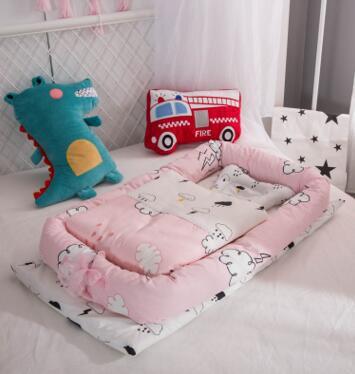 Crib Anti-pressure Newborn Foldable Portable Crib Middle Bed Baby Infant Mattress Bionic Travel Bed null