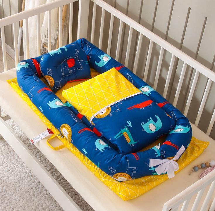 Crib Anti-pressure Newborn Foldable Portable Crib Middle Bed Baby Infant Mattress Bionic Travel Bed null