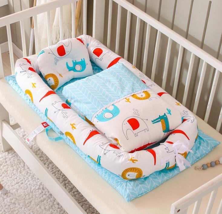 Crib Anti-pressure Newborn Foldable Portable Crib Middle Bed Baby Infant Mattress Bionic Travel Bed null