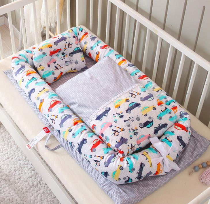 Crib Anti-pressure Newborn Foldable Portable Crib Middle Bed Baby Infant Mattress Bionic Travel Bed null