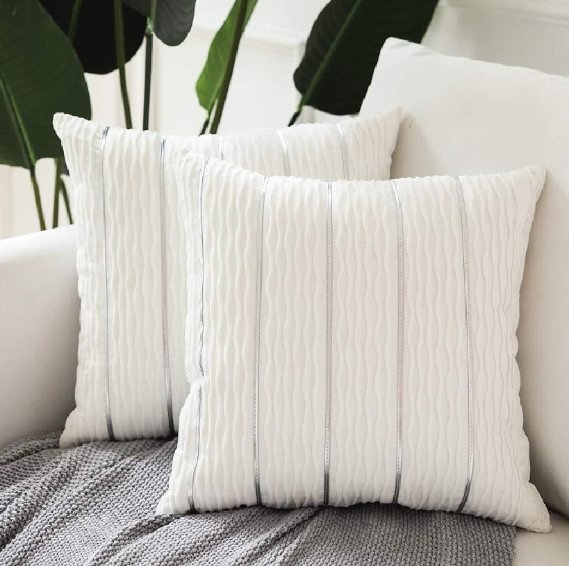 Simple Luxury Striped Velvet Pillow Cover Pillow Cushion Cover Pillow Case Covers for Sofa Flannel Velvet Sofa Cushion Cover null