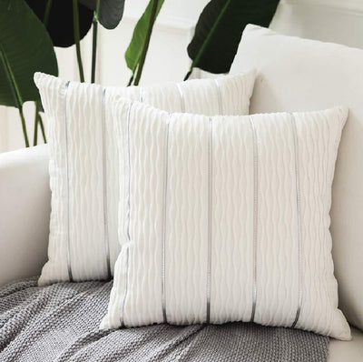 Simple Luxury Striped Velvet Pillow Cover Pillow Cushion Cover Pillow Case Covers for Sofa Flannel Velvet Sofa Cushion Cover null
