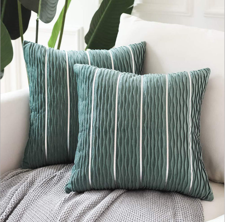 Simple Luxury Striped Velvet Pillow Cover Pillow Cushion Cover Pillow Case Covers for Sofa Flannel Velvet Sofa Cushion Cover null