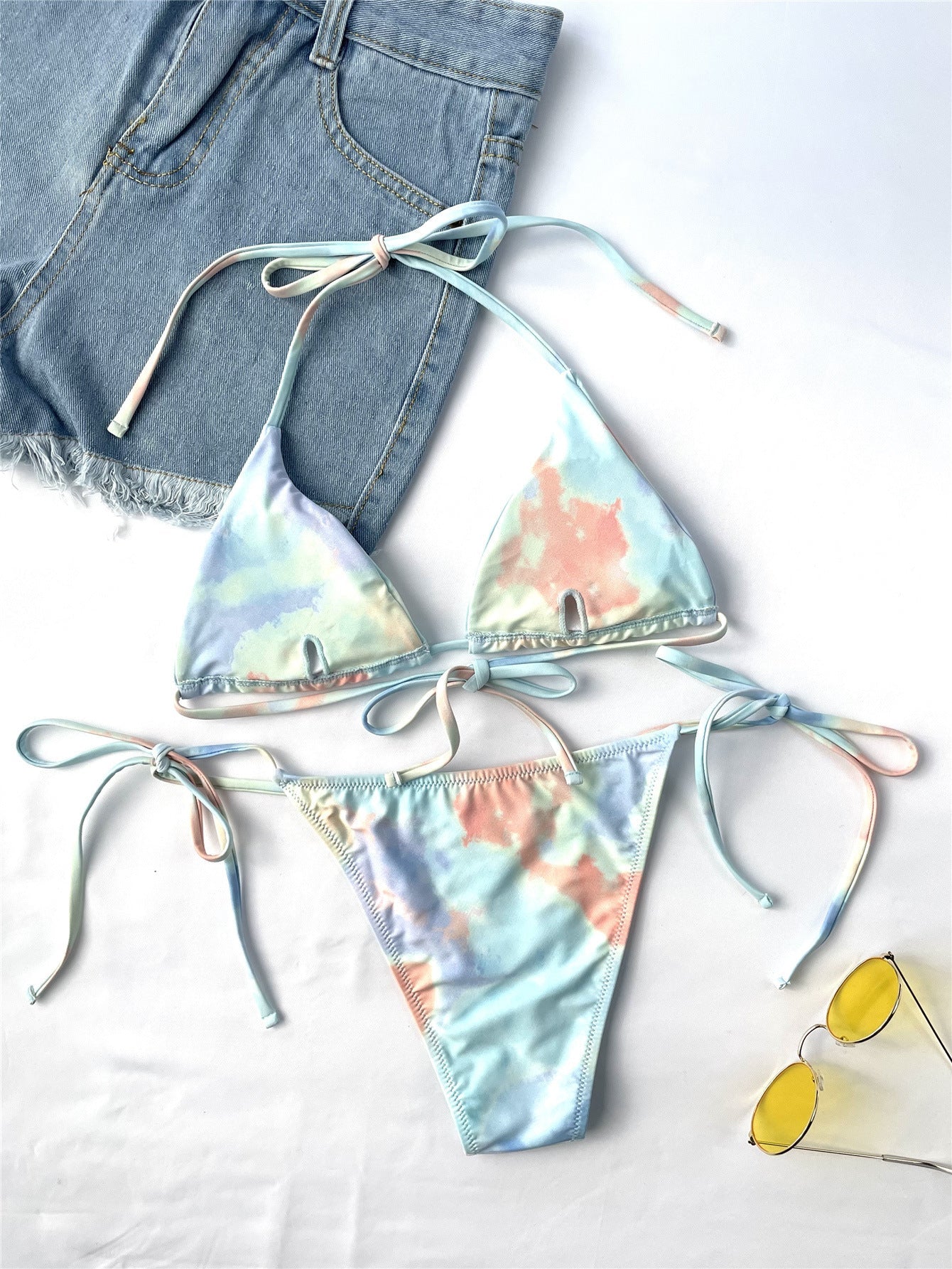 Ladies Split Swimsuit Tie-dye Sexy Bikini null