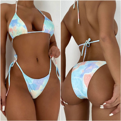 Ladies Split Swimsuit Tie-dye Sexy Bikini null