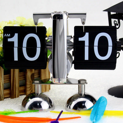Flip Digital Clock Small Scale Table Clock Retro Flip Clock null