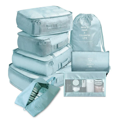 8-piece Set Luggage Divider Bag Travel Storage Clothes Underwear Shoes Organizer Packing Cube Bag null