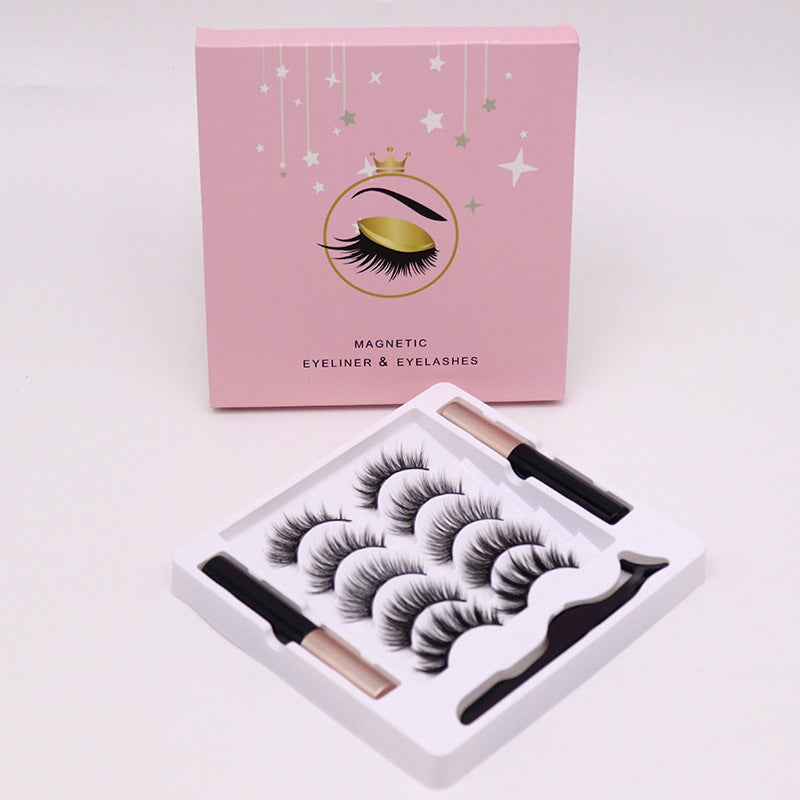 Magnetic Eyelashes Eyeliner Set Long Lasting False Mink Waterproof Eye Lashes Extension Reusable Beauty Makeup Tool null