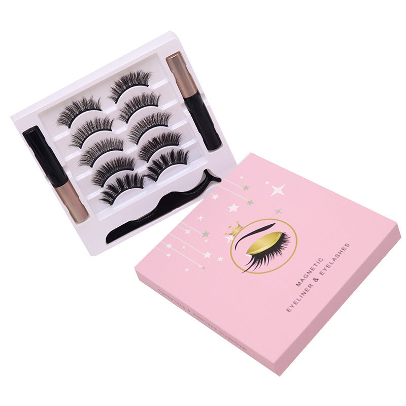 Magnetic Eyelashes Eyeliner Set Long Lasting False Mink Waterproof Eye Lashes Extension Reusable Beauty Makeup Tool null