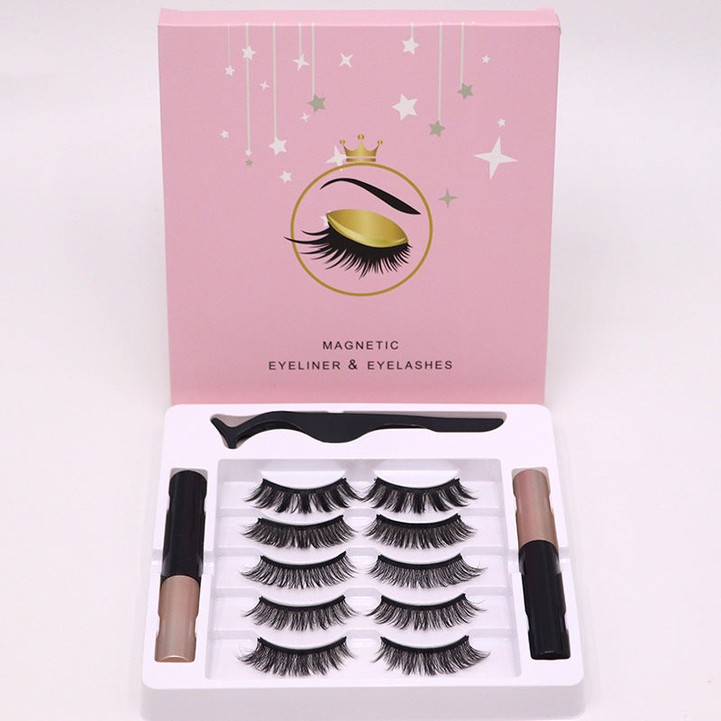 Magnetic Eyelashes Eyeliner Set Long Lasting False Mink Waterproof Eye Lashes Extension Reusable Beauty Makeup Tool null