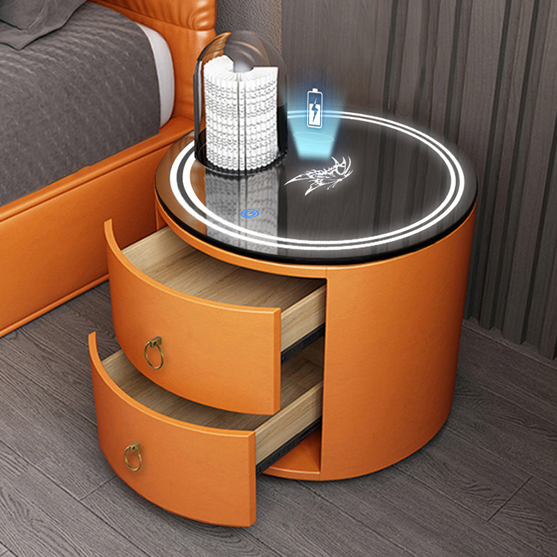 Round Bedside Table Intelligent Multi-function Audio Cabinet null