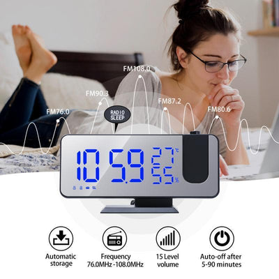 Fm Radio, Led Digital Smart Alarm Clock, Electronic Watch, Table Clock, Usb Alarm Clock With Projection Time, Snooze null