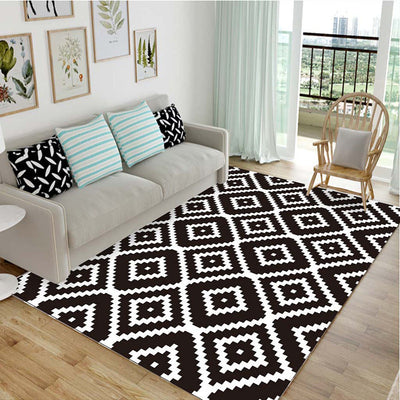 Simple Black And White Home Personality Tide Brand Living Room Bedroom Coffee Table Mat Into The Doormat Bedside European Carpet null
