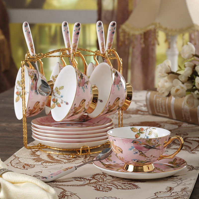 Luxury Royal Bird & Blossom Bone China Tea Set