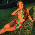 Sexy Print Tracksuit Woman Two Piece Boho Outfit Suits null