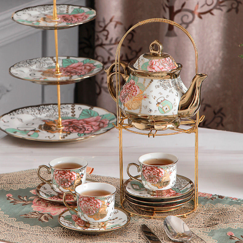 Royal Rose Bone China Tea Set – 15-Piece