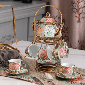 Royal Rose Bone China Tea Set – 15-Piece