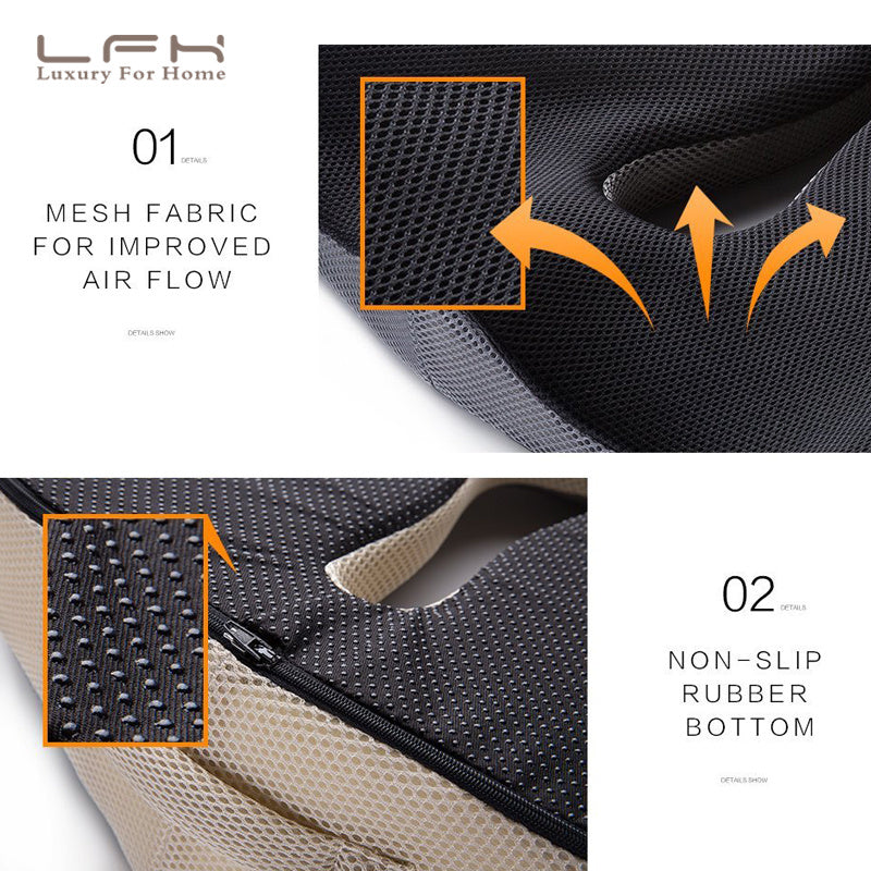 Coccyx Orthopedic Comfortable Memory Foam Chair Car Seat Cushion for Lower Back Tailbone Medical Hemorrhoids Cushion Almofadas null
