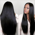 Black long straight hair wig cover null
