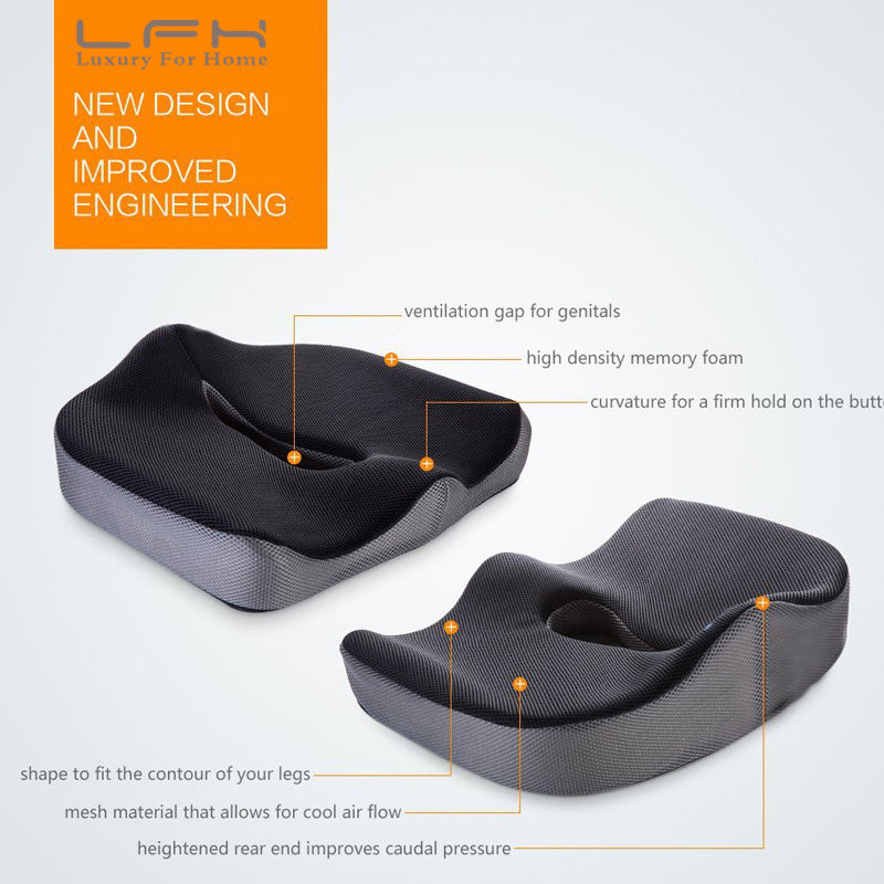 Coccyx Orthopedic Comfortable Memory Foam Chair Car Seat Cushion for Lower Back Tailbone Medical Hemorrhoids Cushion Almofadas null
