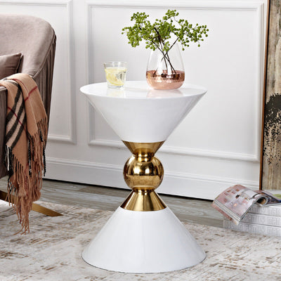 Light luxury style side table post-modern Mini removable sofa corner American black and white New Chinese style stainless steel corner table null