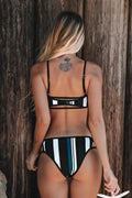 Vertical striped split bikini null