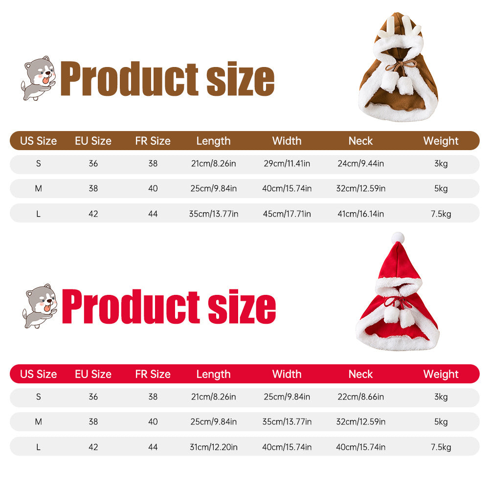 Cat Christmas Outfits, Dog Cat Santa Claus Outfit, Soft And Thick Xmas Cape With Hat, Christmas Cat Dog Costume Pet Cape, Cat Christmas Costumes For Cats, Medium Cat Cape For Cats null