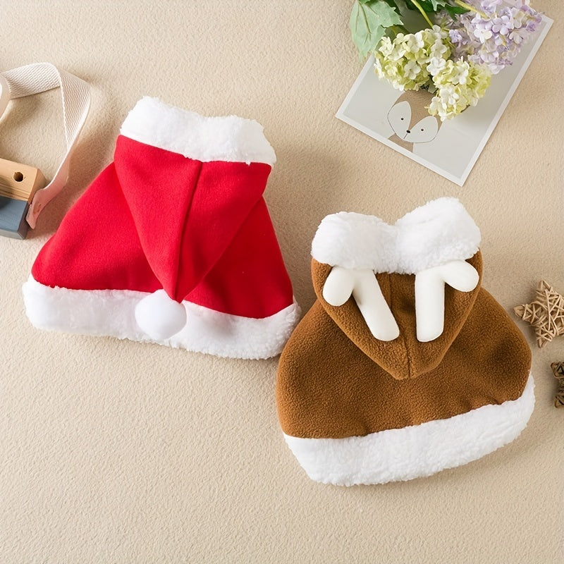 Cat Christmas Outfits, Dog Cat Santa Claus Outfit, Soft And Thick Xmas Cape With Hat, Christmas Cat Dog Costume Pet Cape, Cat Christmas Costumes For Cats, Medium Cat Cape For Cats null