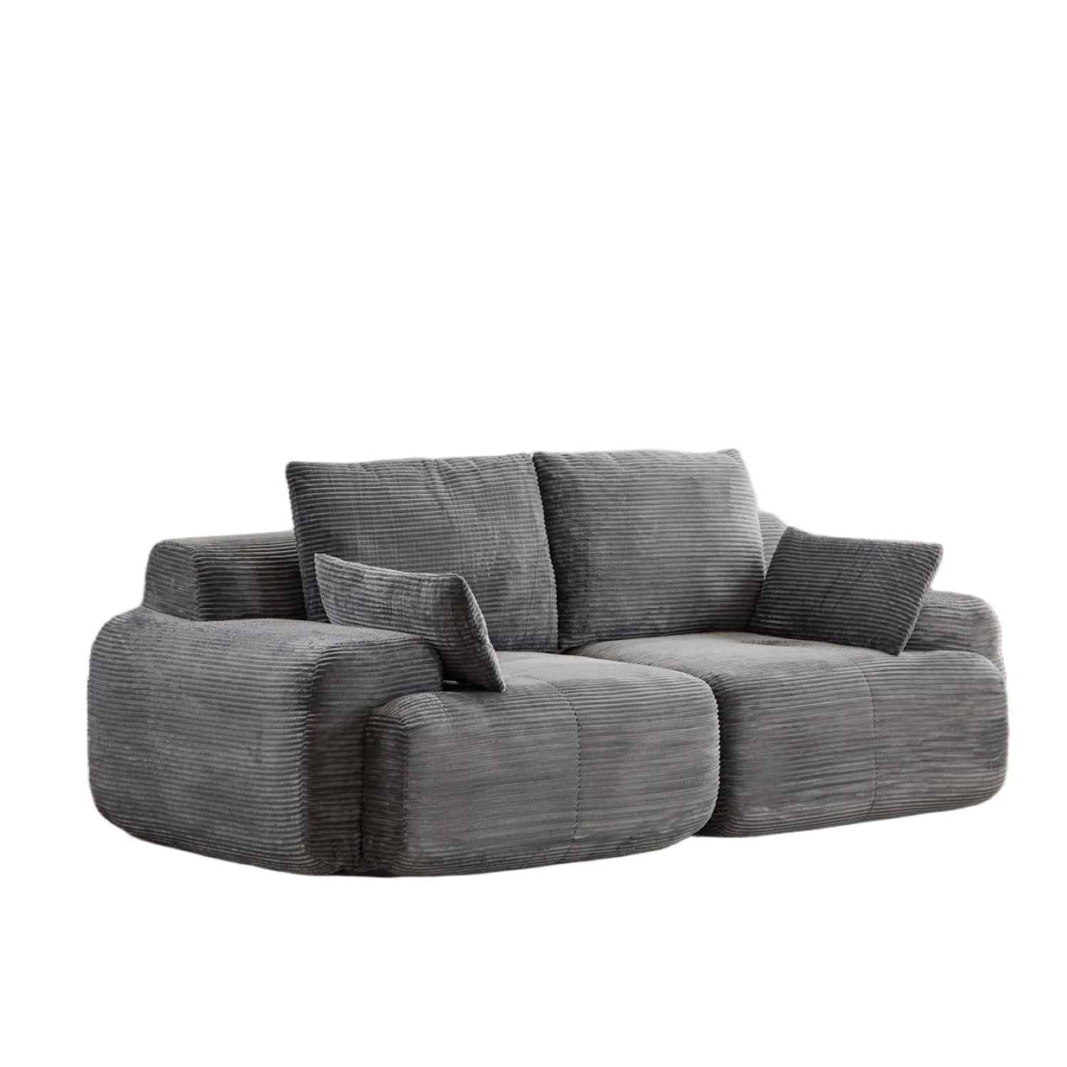 Luxurious wide-wale corduroy cloud couch with plush cushions and modern design, perfect for stylish living room seating.