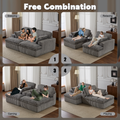 Double Chaise Lounge Chair Indoor,Oversized Upholstered Sleeper Cloud Couch,Deep Seat Luxury Sofa Bed,Sectional Sofa Chaise Love-seat,Corduroy Reading Chair For Living Room,No Assembly Required,Grey - Morderncharm store