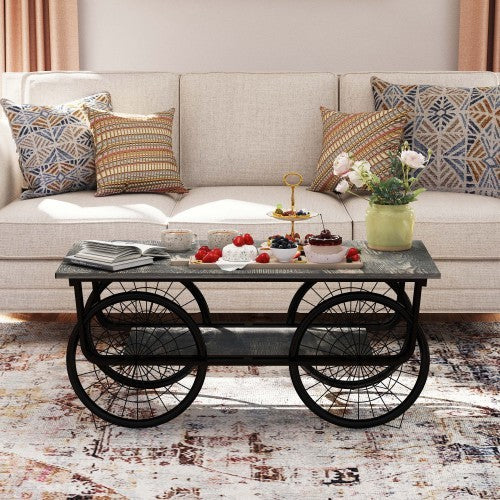 Industrial Wagon Wheel Coffee Table