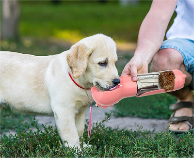 Pet Water Bottle Feeder Bowl Garbage Bag Storage Portable Pet Outdoor Travel 3 In 1 Dog Water Bottle null
