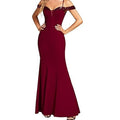 Women's Clothing Off-neck Sling Evening Long Dress null