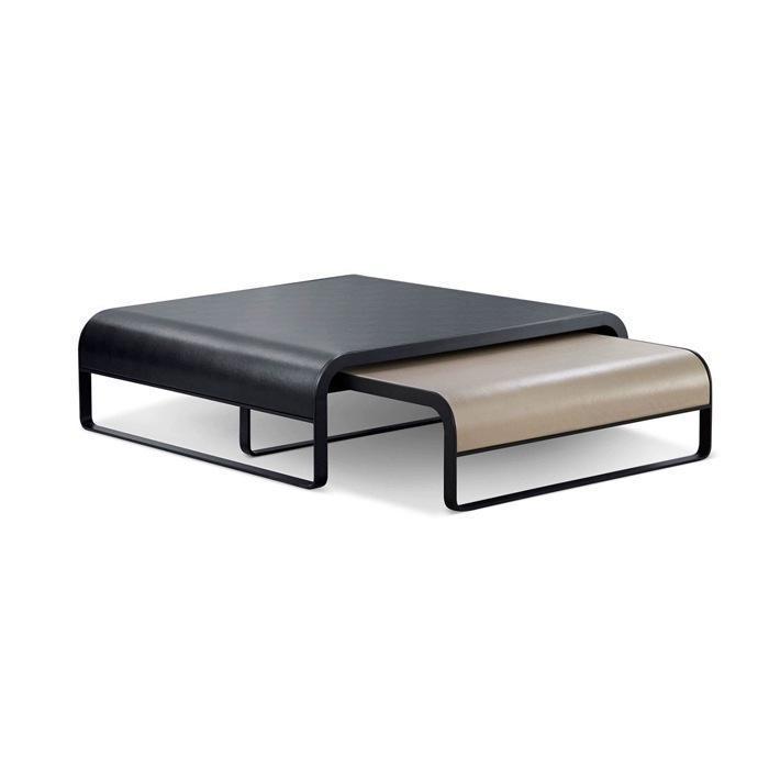 Telescopic Household Iron Art Leather Face Rectangular Coffee Table null