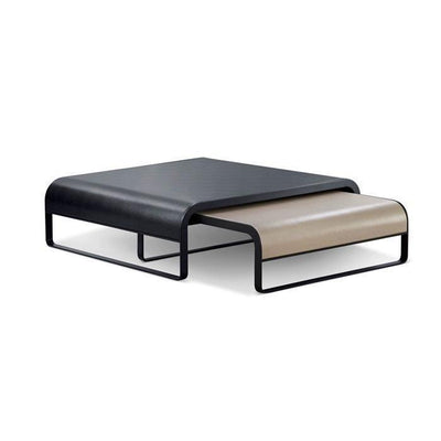 Telescopic Household Iron Art Leather Face Rectangular Coffee Table null