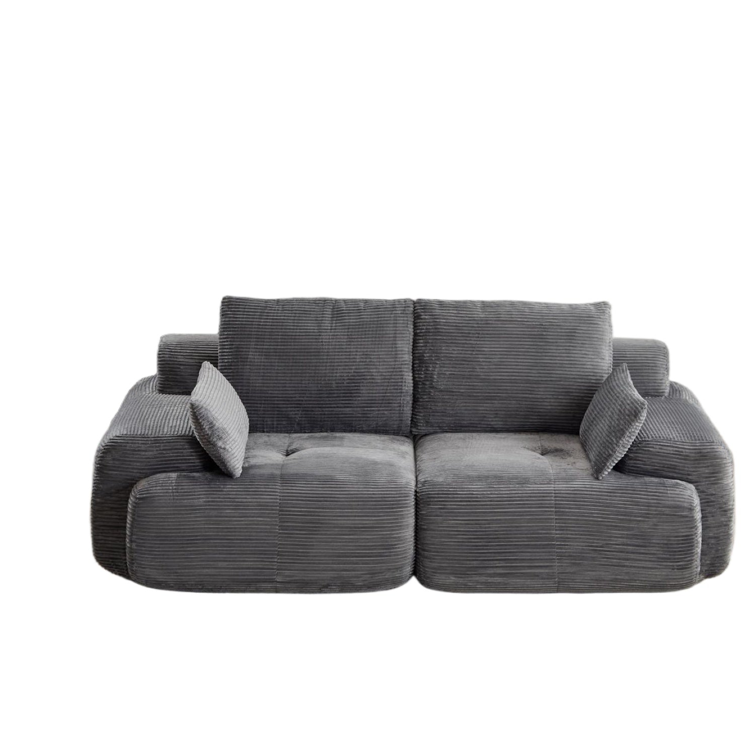 Luxury wide-wale corduroy cloud couch with plush cushions and cozy design, perfect for stylish, comfortable living spaces.
