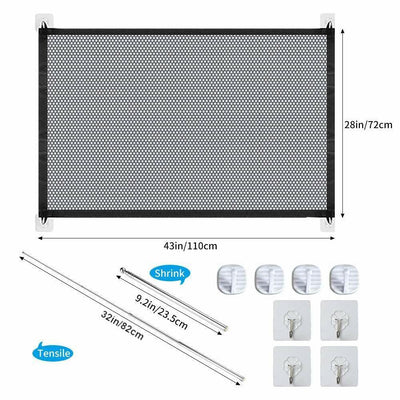Pets Dog Cat Baby Safety Gate Mesh Fence Magic Portable Guard Net Stairs Doors null